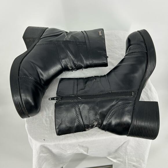 Vintage 00s y2k Women's Black MUDD Ailish Chunky Platform Boots Sz 8M - Picture 5 of 9